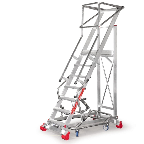 PODEST ROBOCZY drabina magazynowa z SICUR-STOP Faraone 11 stopniowa model 325/MFTS - wys. robocza 469 cm 