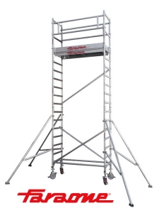 WYPRZEDAŻ A1-64 Rusztowanie aluminiowe FARAONE TOP SYSTEM - wysokość robocza 7,40m