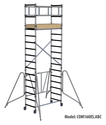 WYPRZEDAŻ COM160XS.ABC Rusztowanie aluminiowe FARAONE COMPACT XS ABC jezdne - wys. rob. 5,70m