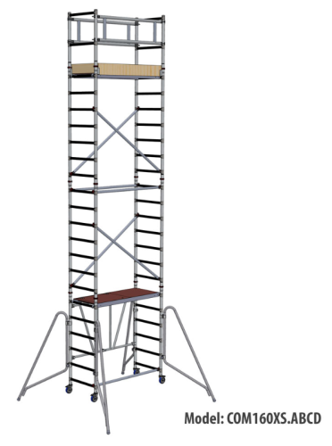 WYPRZEDAŻ COM160XS.ABCD Rusztowanie aluminiowe FARAONE COMPACT XS ABCD jezdne - wys. rob.7,60m