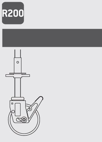 Koło regulowane Ø 200 mm z hamulcem - kod R200
